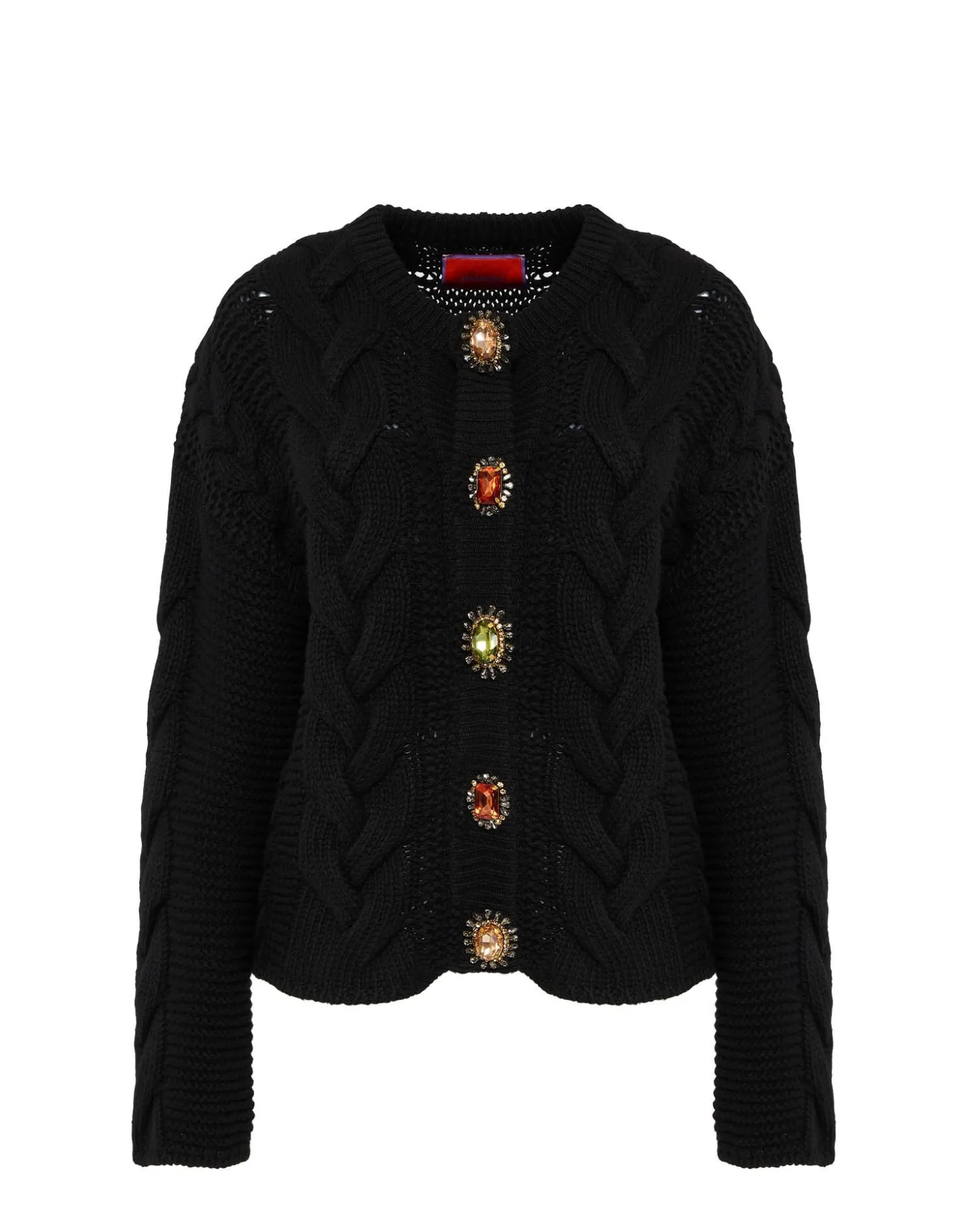 Portrait CardiganSolid Black in Chunky Wool