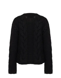 Portrait CardiganSolid Black in Chunky Wool