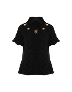 Portrait TopSolid Black in Chunky Wool