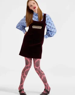 Printed TightsOltrarno Pink in Stretch Nylon