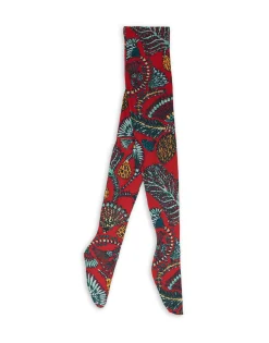 Printed TightsSicomore Red in Stretch Nylon