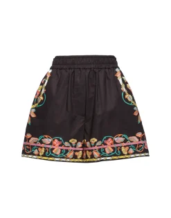 Pull-Up ShortsBorboni Placée Nero in Cotton Poplin