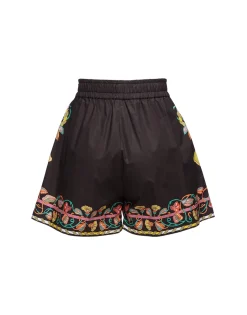 Pull-Up ShortsBorboni Placée Nero in Cotton Poplin