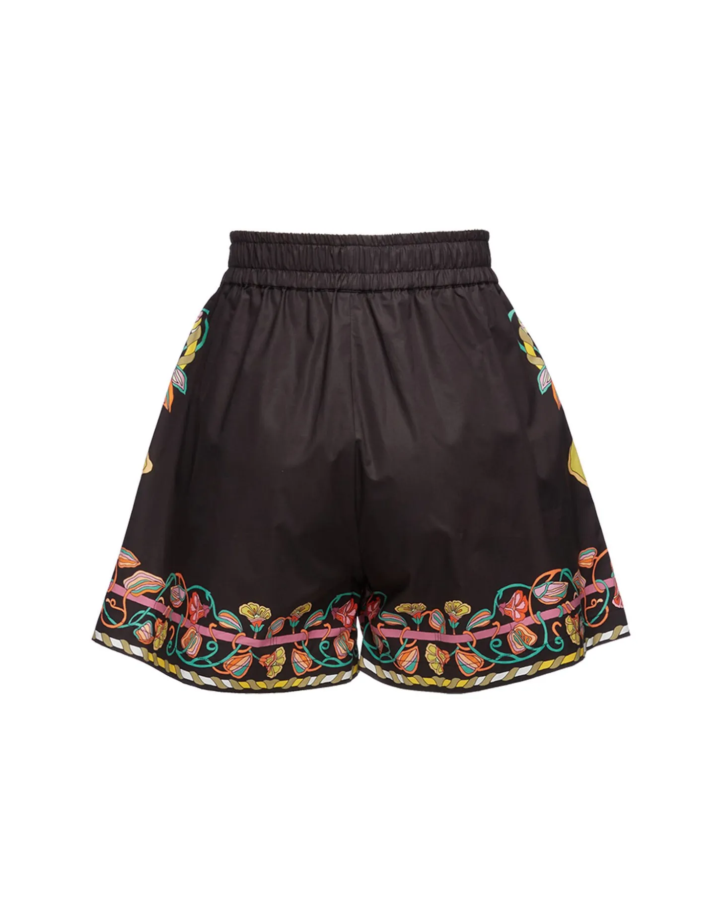Pull-Up ShortsBorboni Placée Nero in Cotton Poplin