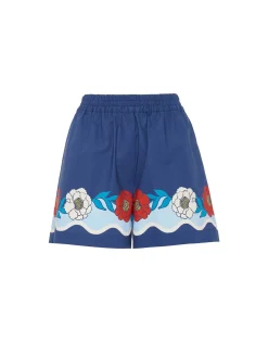Pull-Up ShortsWhitsun Plac&eacute;e Blue in Cotton Poplin