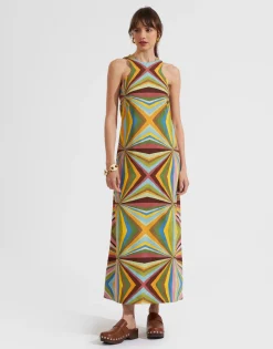 Racer DressRainbow Plac&eacute;e in Envers Satin