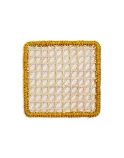 Raffia Coaster Set Of 4Mixed in Iraca