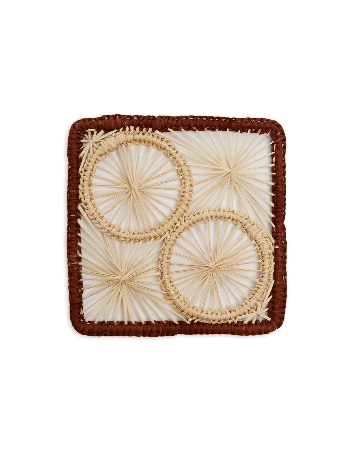 Raffia Coaster Set Of 4Mixed in Iraca