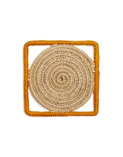 Raffia Coaster Set Of 4Mixed in Iraca