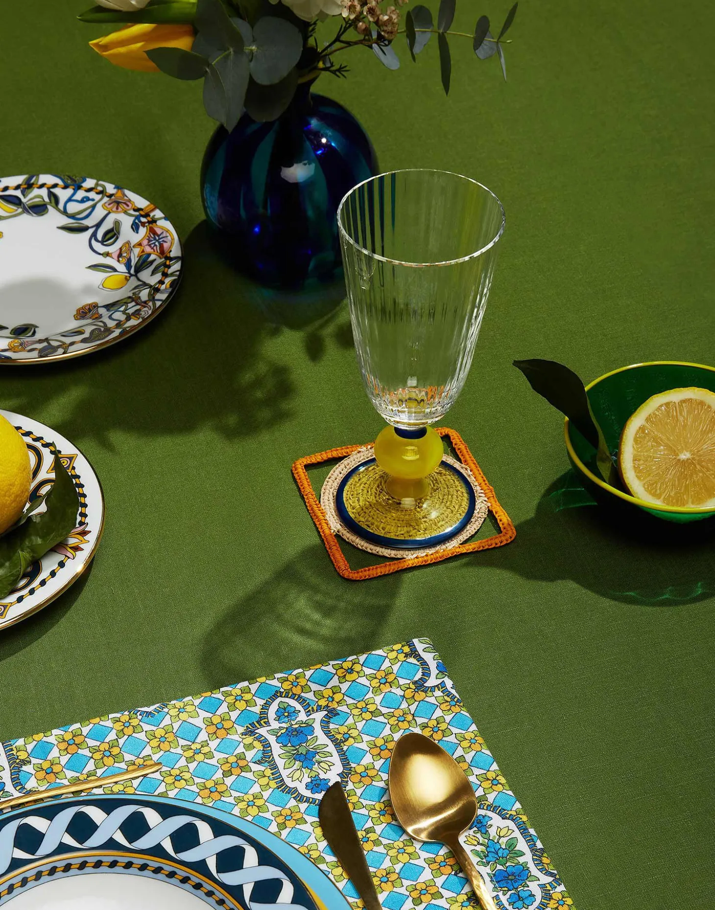 Raffia Coaster Set Of 4Mixed in Iraca