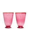 Rainbow Glass Set of 2Fuxia in Glass