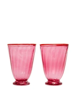 Rainbow Glass Set of 2Fuxia in Glass