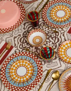 Rainbow Glasses Set Of 2 (Ridged)Red/Blue in Murano Glass