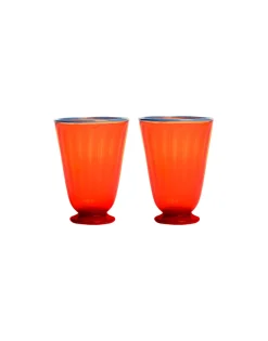 Rainbow Glasses Set Of 2Orange in Murano Glass