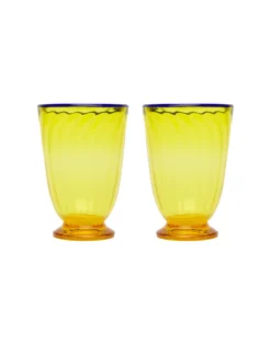 Rainbow Glasses Set Of 2Yellow in Glass