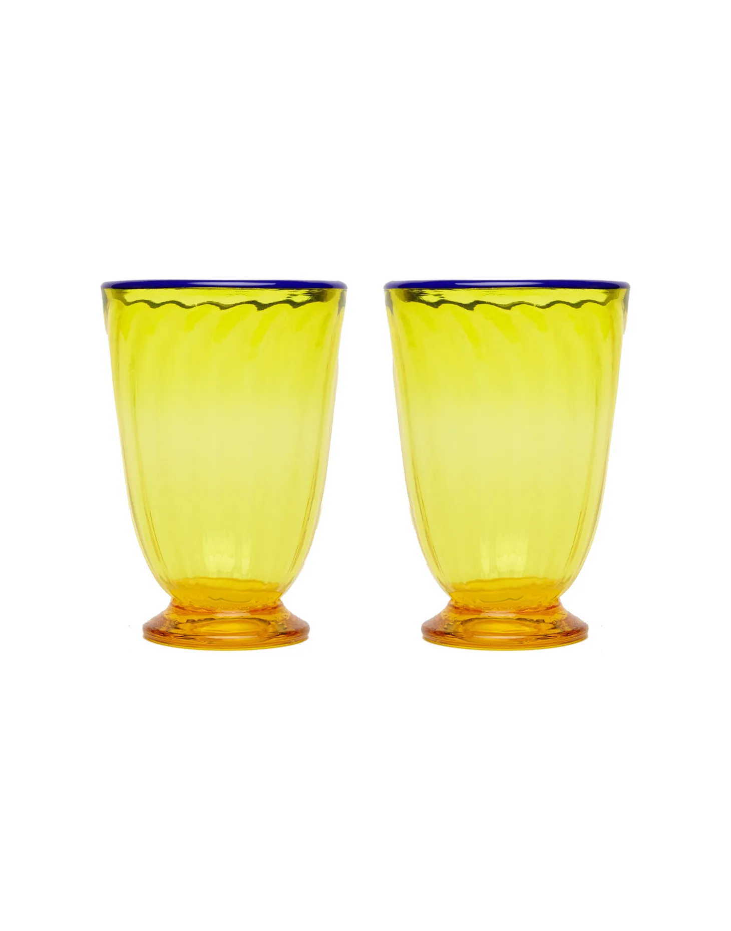 Rainbow Glasses Set Of 2Yellow in Glass