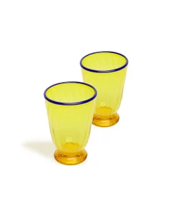 Rainbow Glasses Set Of 2Yellow in Glass