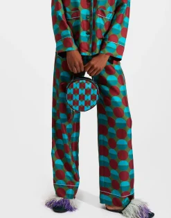 Round PochetteMezzaluna Green in Duchesse