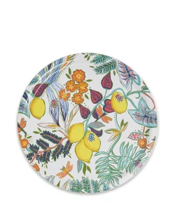 Round Printed TrayBotanical in Wood