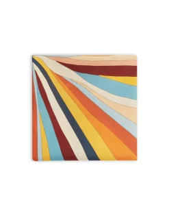 Round TableclothRainbow Rays Orange in Linen