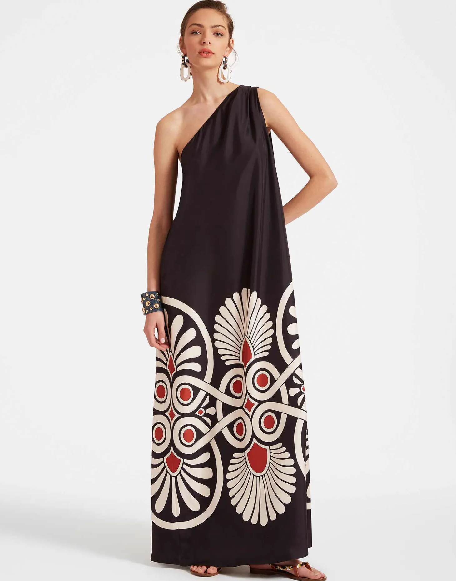 Roy DressMedallion Placée Black in Silk Twill