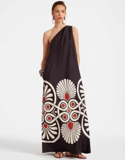 Roy DressMedallion Placée Black in Silk Twill