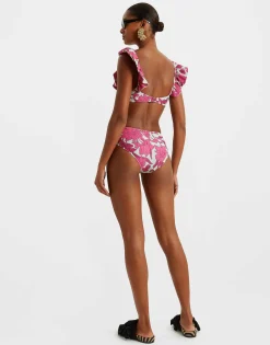 Ruffle Bikini TopLilium Purple in Piquet Lycra