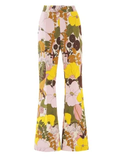 Saturday Night PantsBig Flower Rose in Heavy Cotton Stretch
