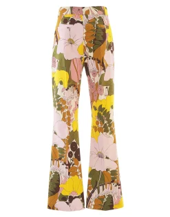 Saturday Night PantsBig Flower Rose in Heavy Cotton Stretch