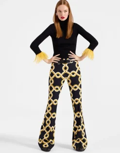 Saturday Night PantsTackle Black in Sabl&eacute; Satin