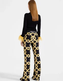 Saturday Night PantsTackle Black in Sabl&eacute; Satin