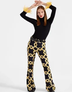 Saturday Night PantsTackle Black in Sabl&eacute; Satin