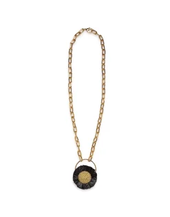 Saturn NecklaceMulticolor Rosa/Ocra in Brass