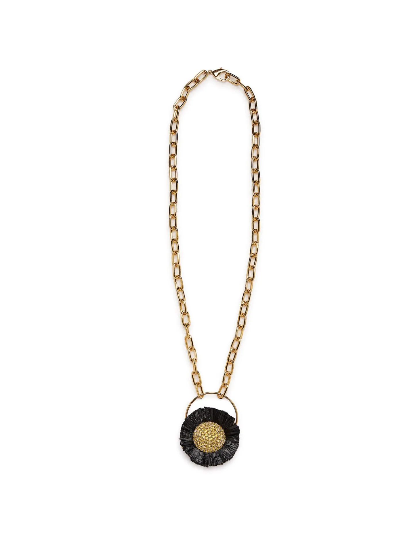 Saturn NecklaceMulticolor Rosa/Ocra in Brass