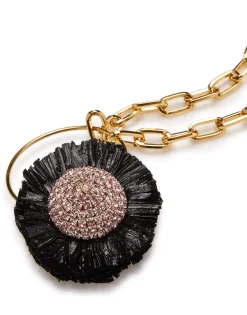 Saturn NecklaceMulticolor Rosa/Ocra in Brass