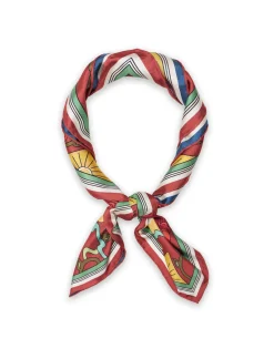 Scarf Double (90X90)Taormina Plac&eacute;e Ivory in Twill Silk