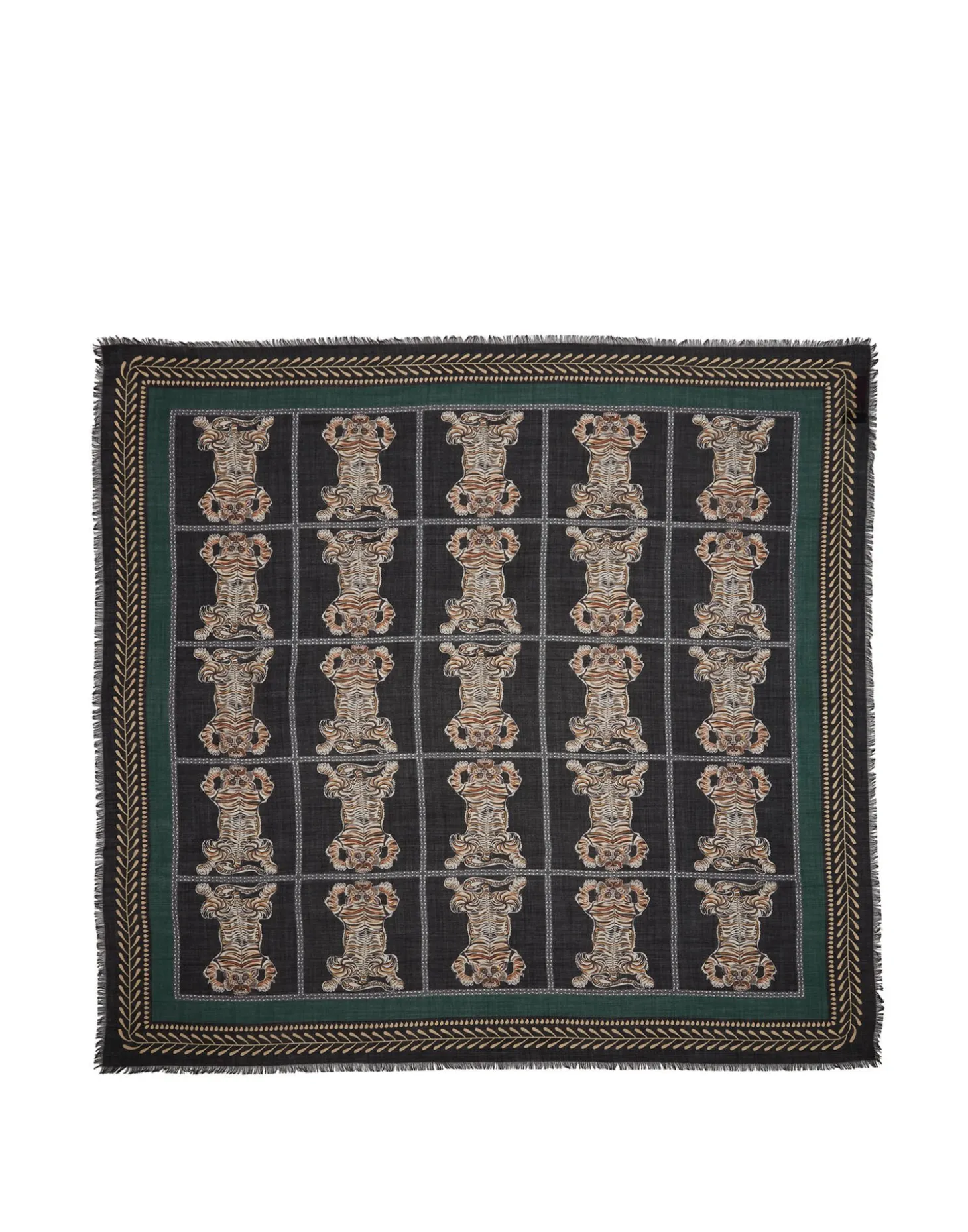 Shawl (135x135)Tiger Tiles in Twill Silk