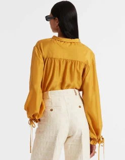 Shirt And SassySolid Gold in Washed Silk