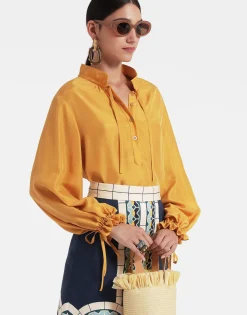 Shirt And SassySolid Gold in Washed Silk