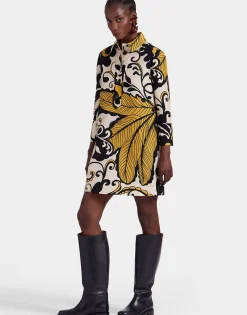 Short Artemis DressMarea Black & White in Cady Wool