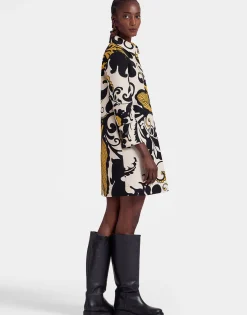 Short Artemis DressMarea Black & White in Cady Wool