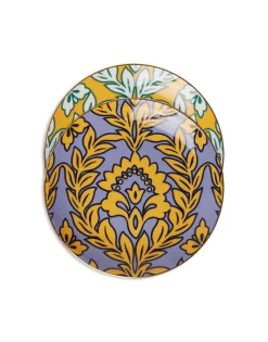 Side Plates Set Of 2Yellow - Violet Garland in Porcelain