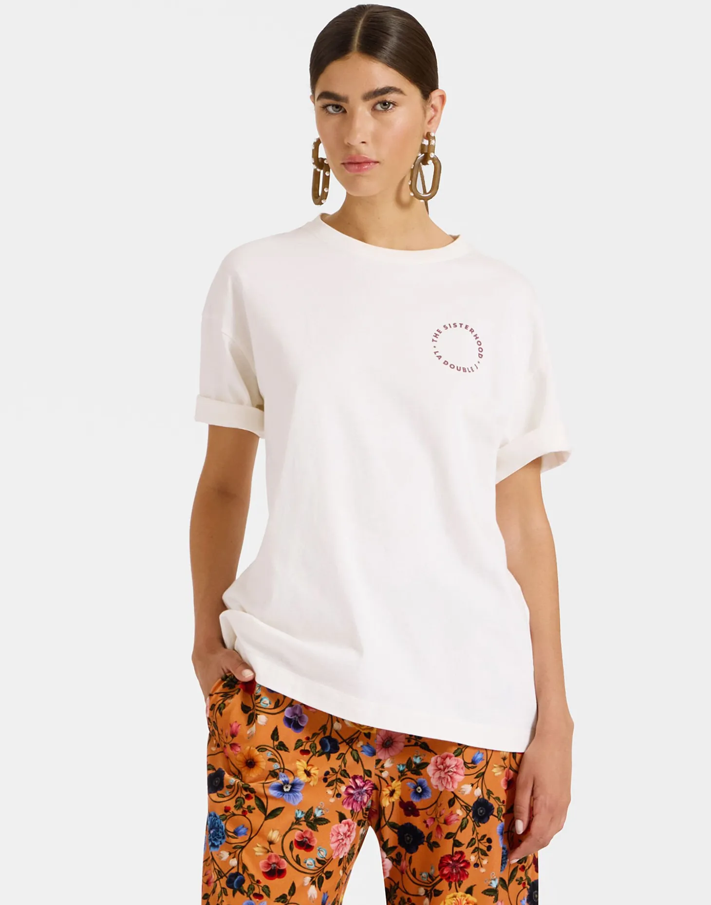 Sisterhood TeeSolid Print in Jersey Loira