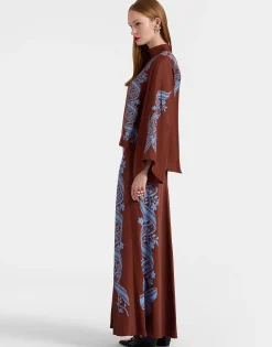 Sleek SkirtSignoria Plac&eacute;e Brown in Satin