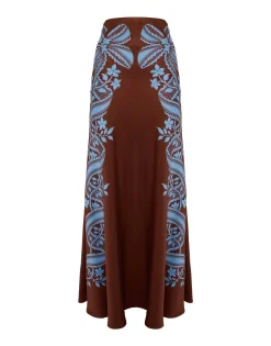 Sleek SkirtSignoria Plac&eacute;e Brown in Satin