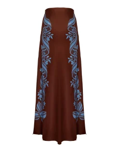 Sleek SkirtSignoria Plac&eacute;e Brown in Satin