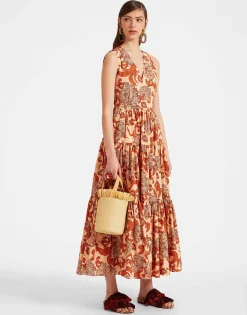 Sleeveless Big Dress V-NeckReef Pale Pink in Summer Poplin