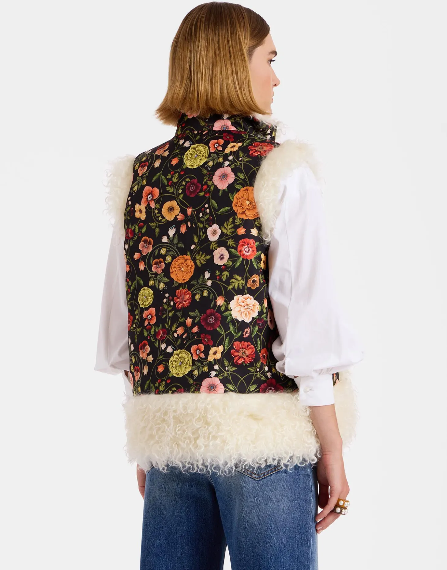 Sleeveless Folk JacketBotticelli Black in Compact Jersey