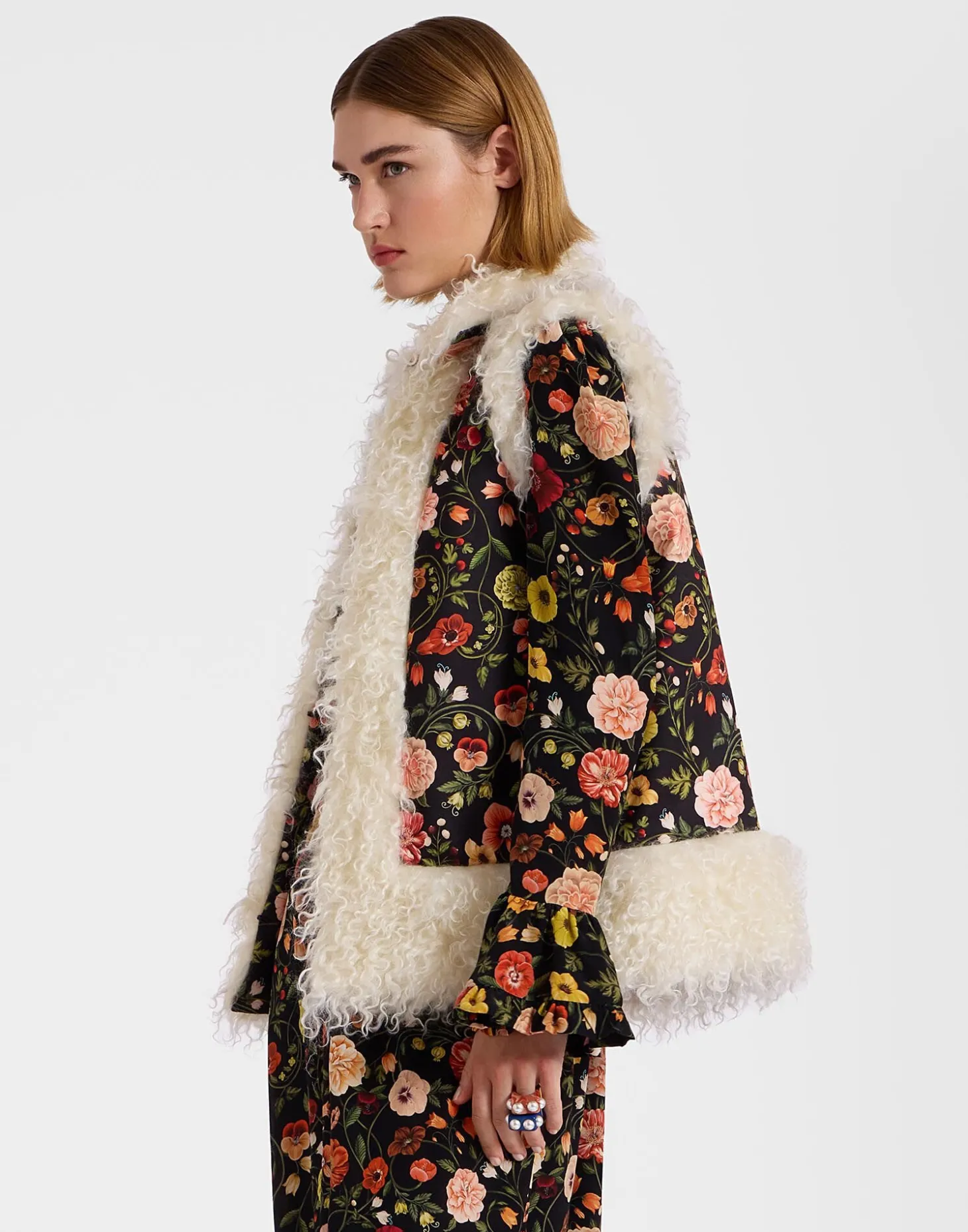 Sleeveless Folk JacketBotticelli Black in Compact Jersey