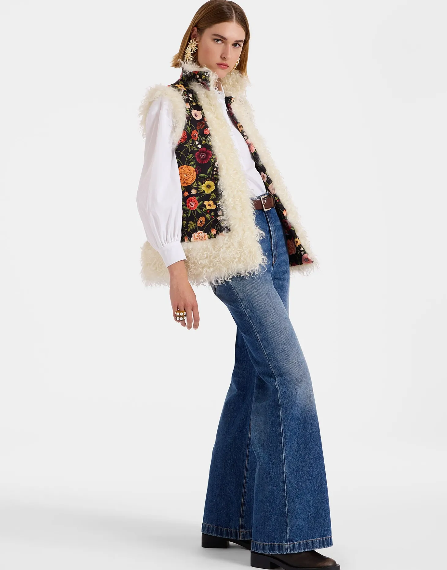 Sleeveless Folk JacketBotticelli Black in Compact Jersey